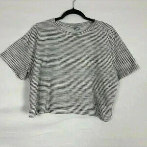 Old Navy Black and White Striped Crop Top